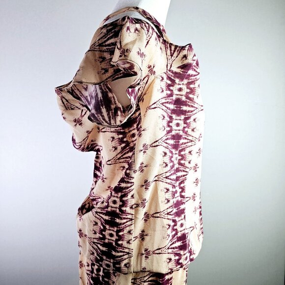 Amanda Uprichard Aztec Style Cold Shoulder Keyhole Chest & Back 100% Silk Dress - Picture 6 of 10